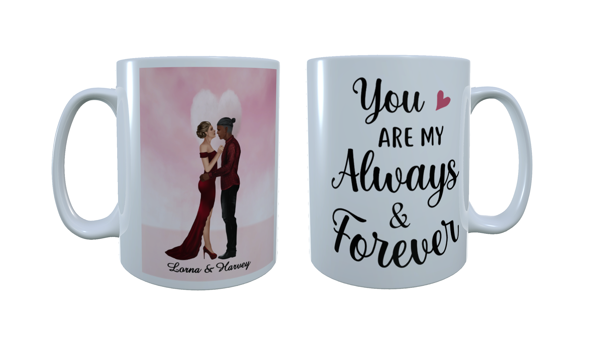 Romantic Couple Ceramic Mug, Custom Couples Mug - Click Image to Close